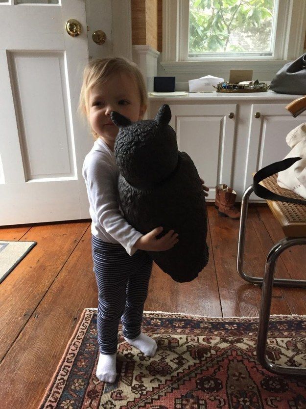 Sylvie holds Whootie