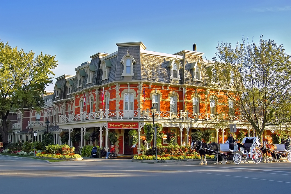 Orange building in Niagara-on-the-Lake.