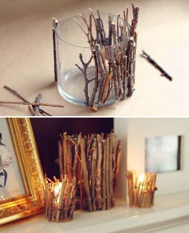 Twig candle holders