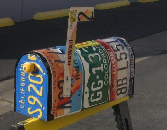 License plate mailbox