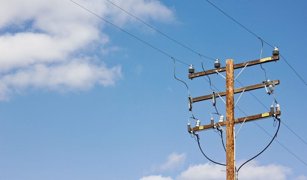 Low angle of a power line.