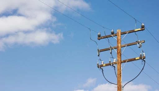 Low angle of a power line.