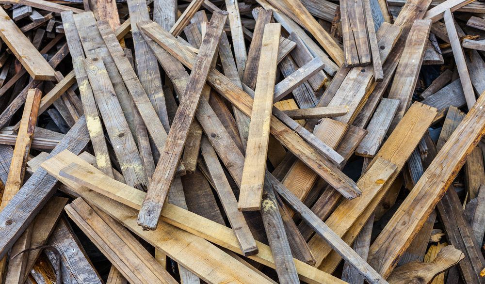 Pile of old wooden boards.