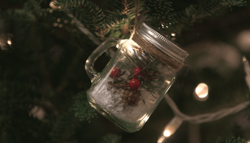 Mason jar ornaments