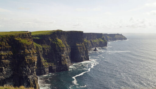 The Cliffs of Moher in Ireland that are situated on the Wild Atlantic ocean.