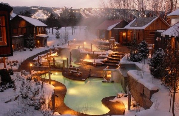 Outdoor spa with hot pools