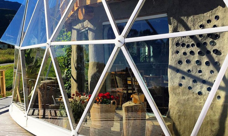 View in through the dome's glass