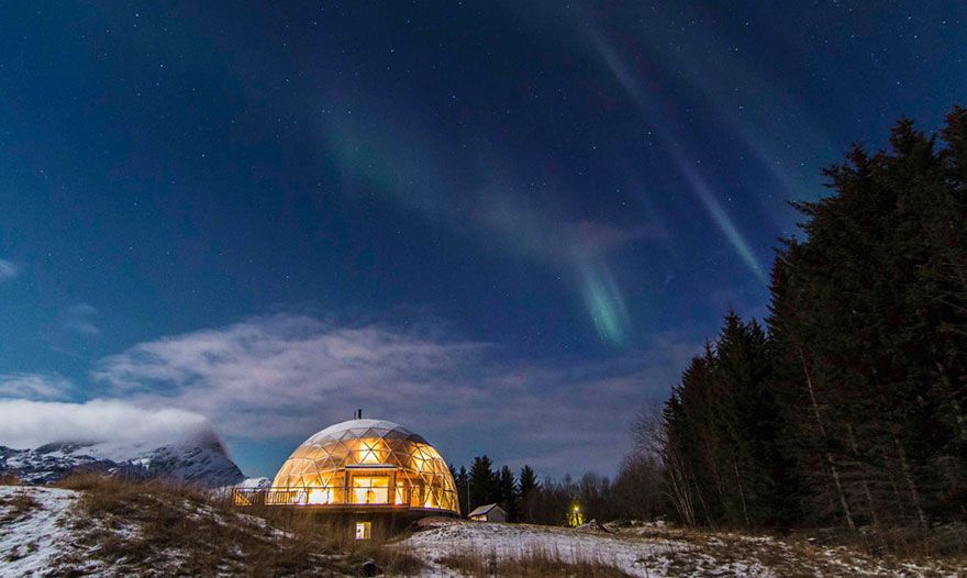 Northern lights above the dome