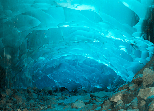 Inside of Mendehall Glacier
