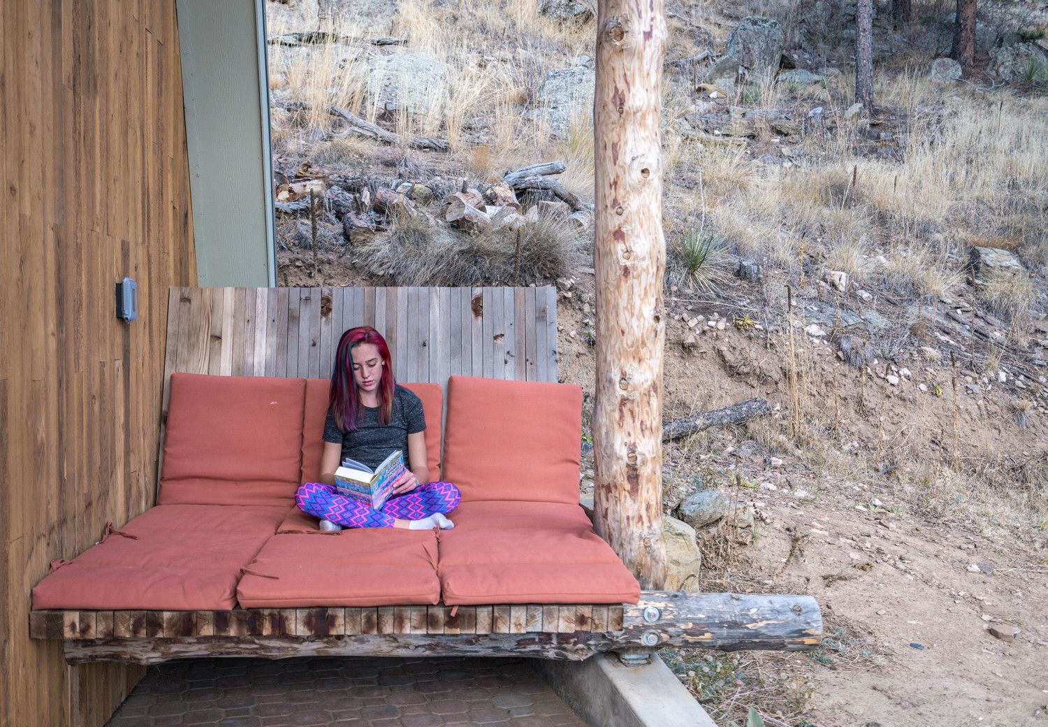 Large bench outdoors