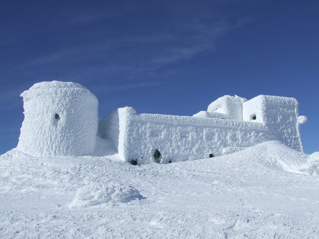 Winter castle made out of snow.