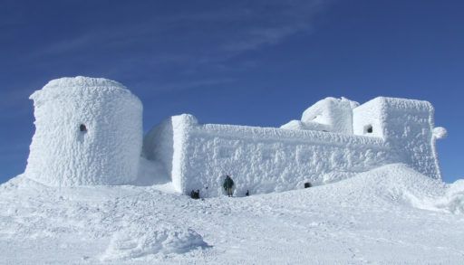Winter castle made out of snow.