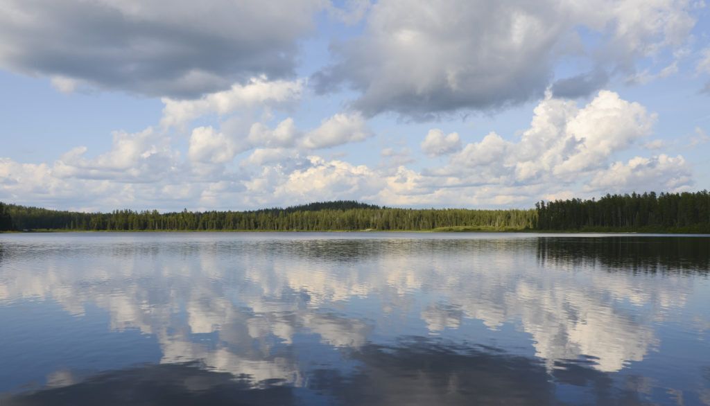 Sleeping Giant Provincial Park in Northwestern Ontario under clouded sky.