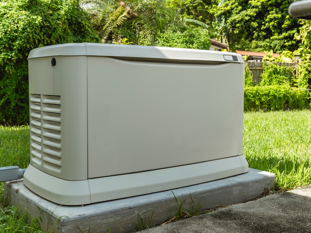 White home standby power backup generator.