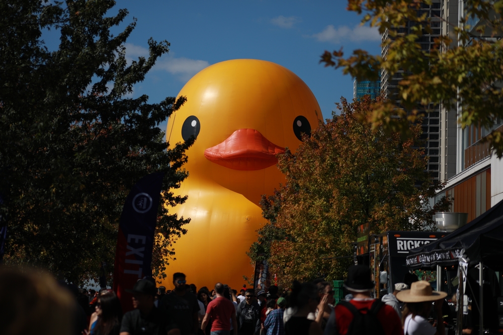World's largest rubber duck on display in Ontario, Canada.