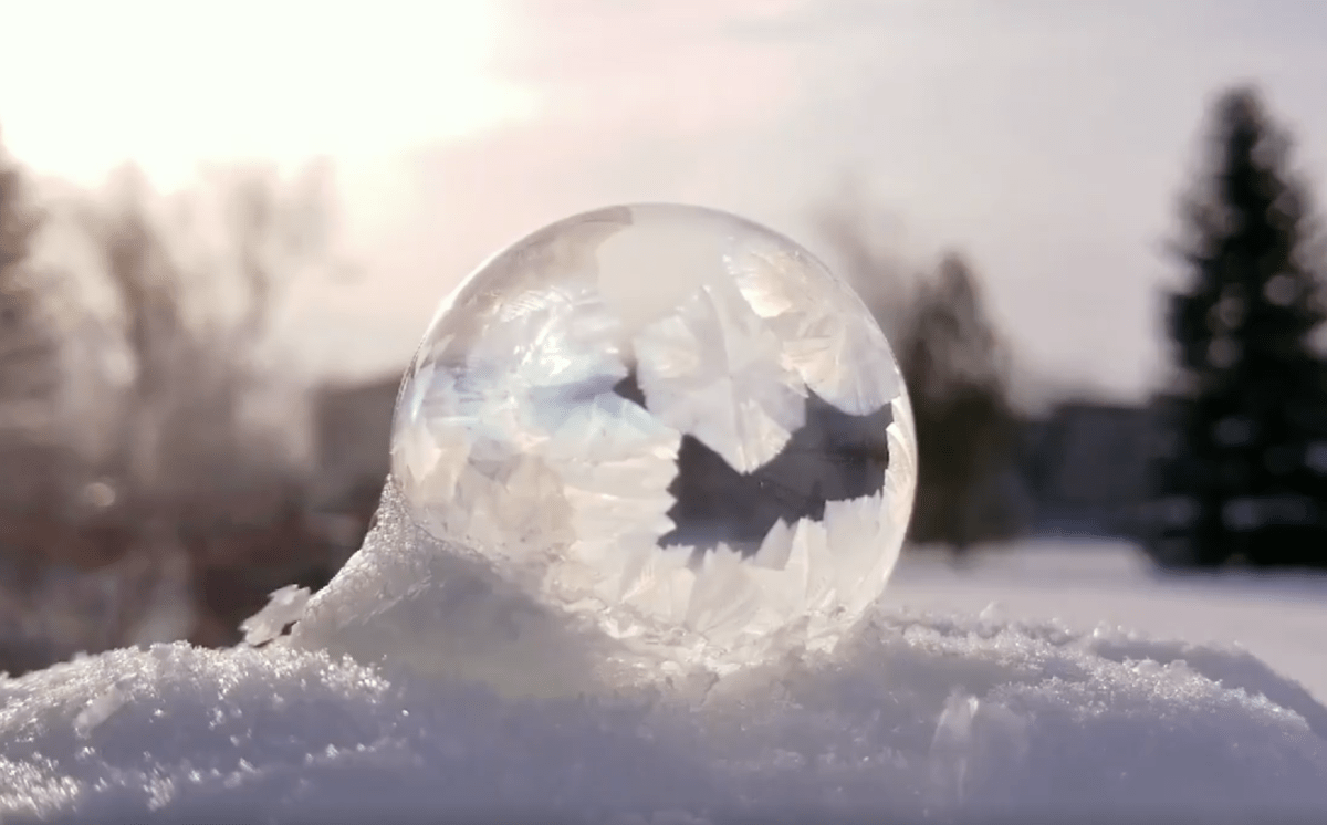 half-frozen bubble