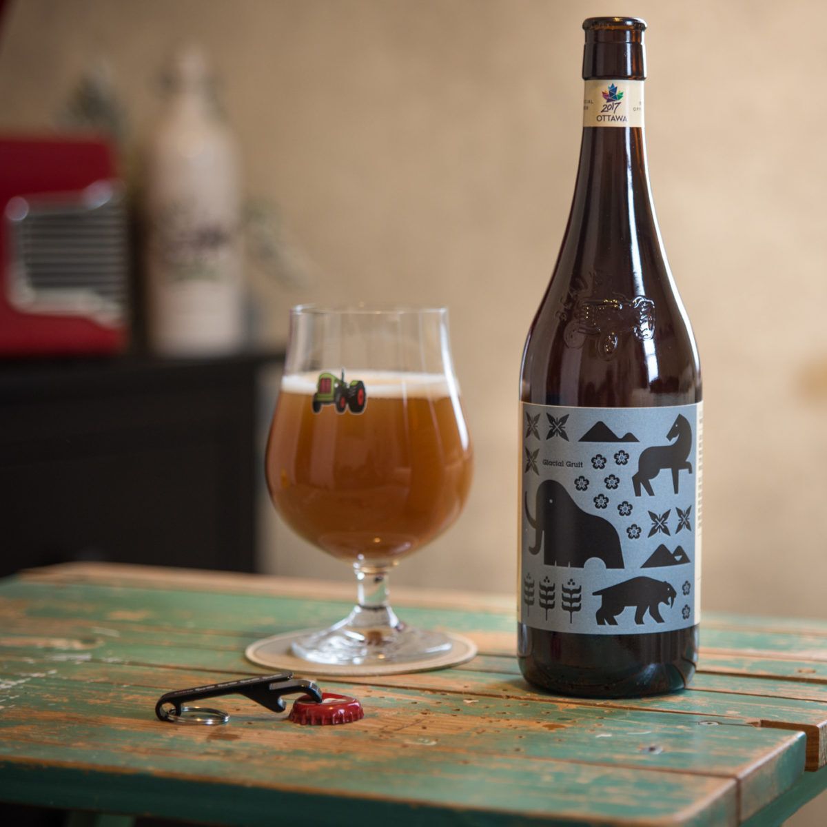 Glacial Gruit from Beau's Brewery bottle and glass