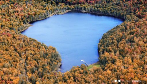 Aerial view of private lake