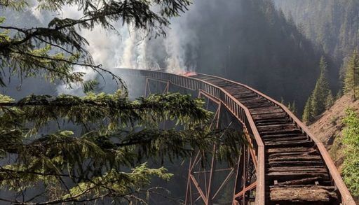 Ladner trestle bridge fire