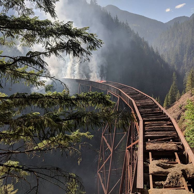 Ladner trestle bridge fire