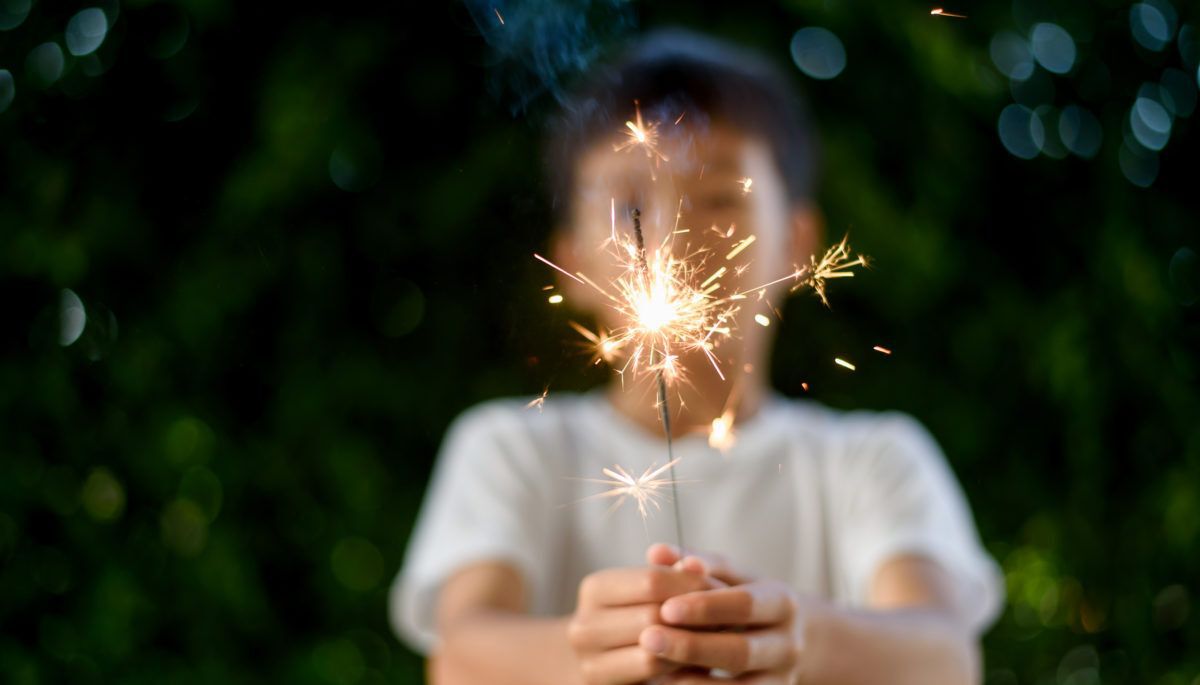 Boy-holding-a-sparkler