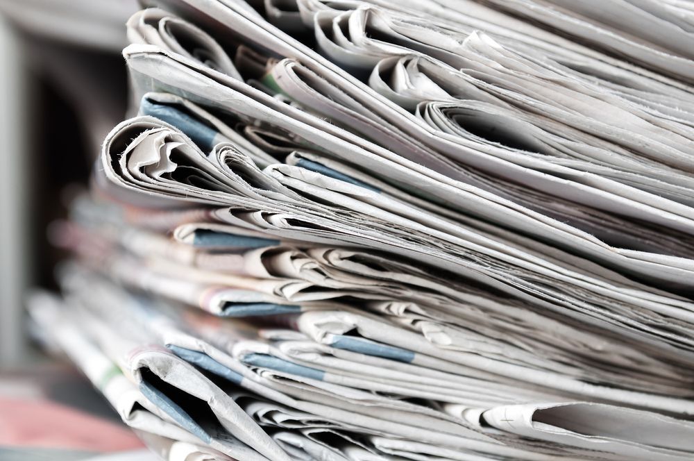 A pile of newspapers