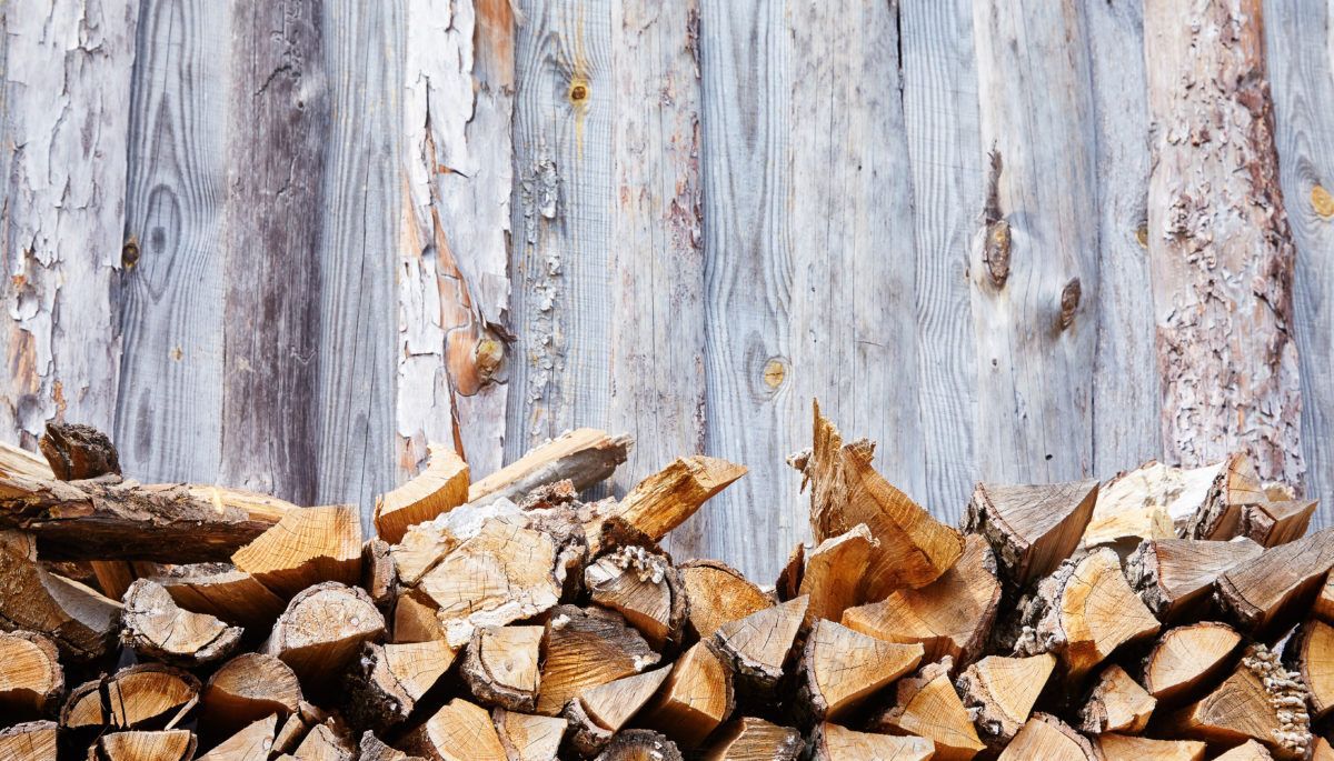 Chopping wood for burning