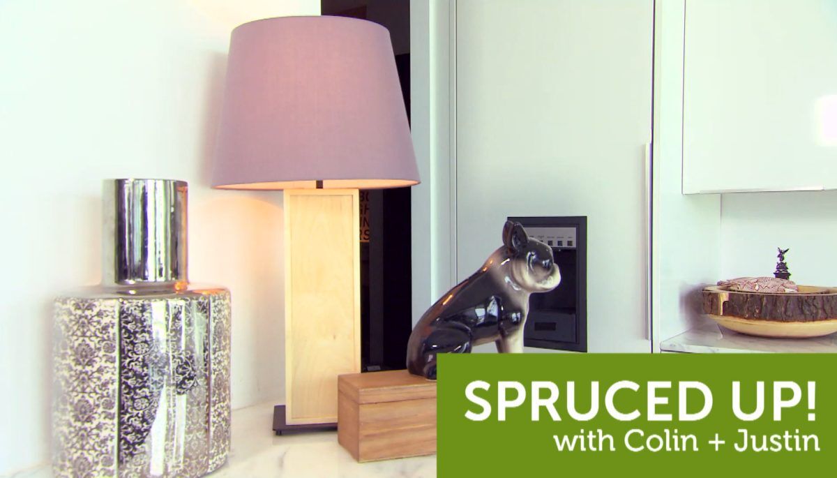 A lamp made with a wooden wine box.