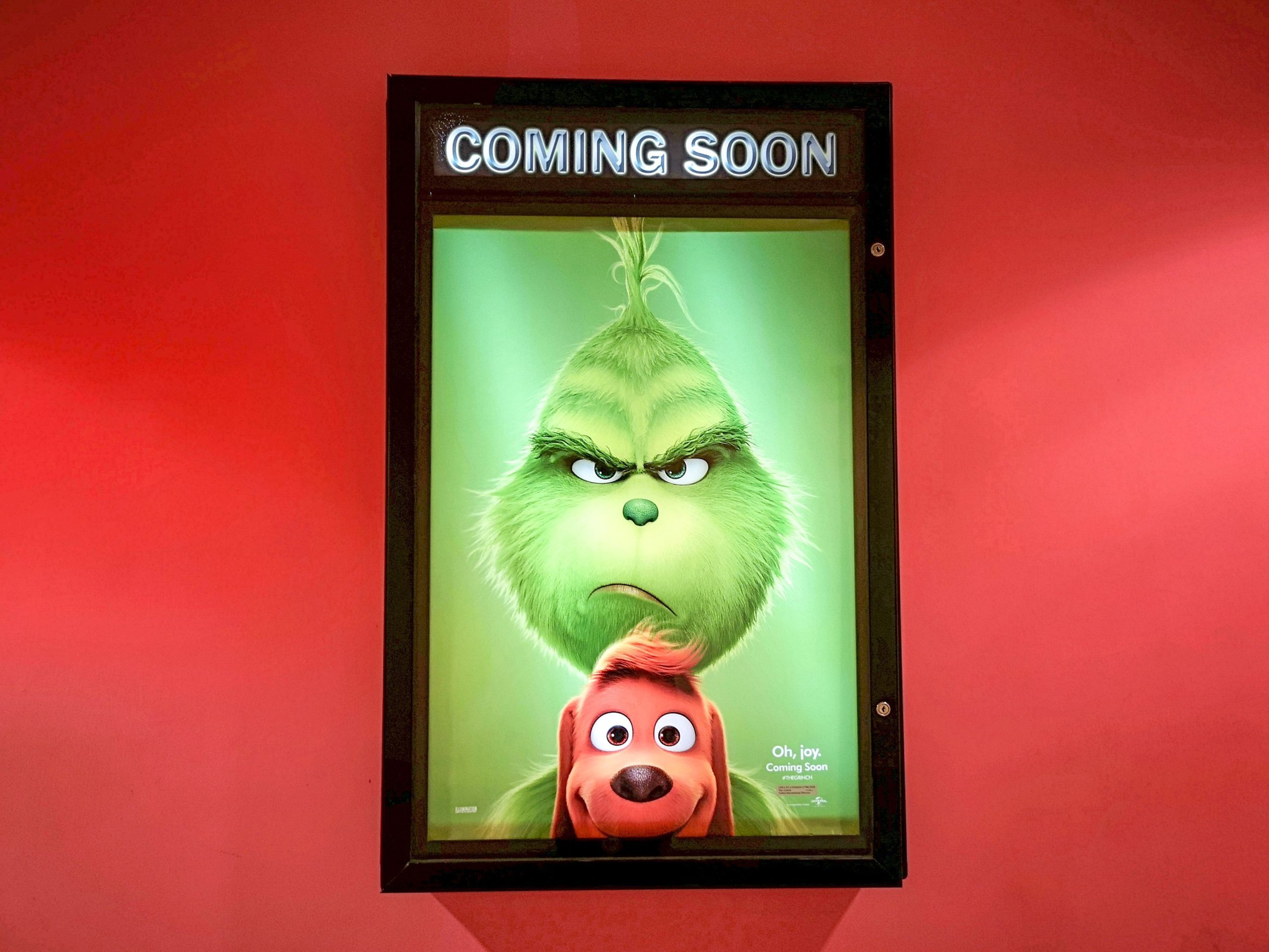 a movie The Grinch display at cinema theater