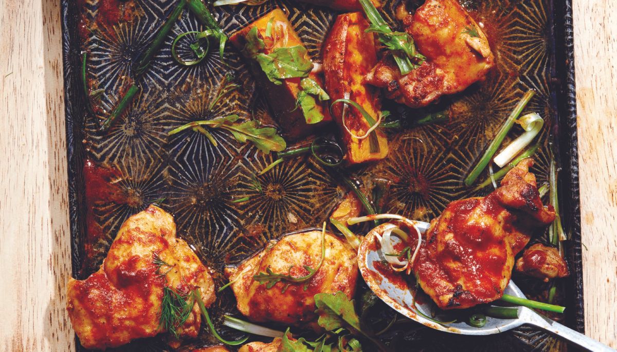 Sriracha sheet pan chicken