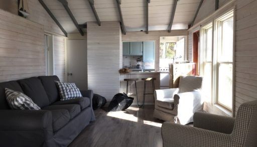 The inside of this sunny Lake Huron cottage.