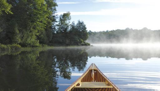 a-canoe-on-the-lake-haliburton-ontario
