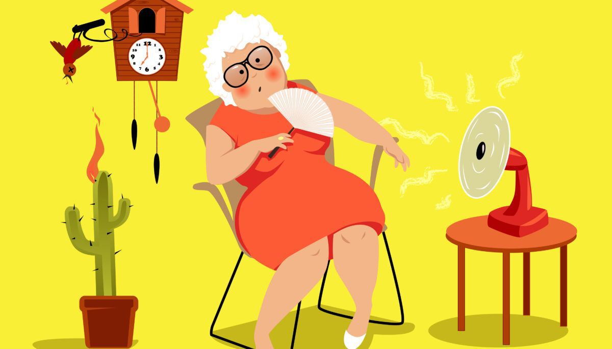 mature-woman-feeling-warm-illustration