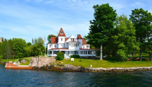 Beautiful white and brown cottage on island