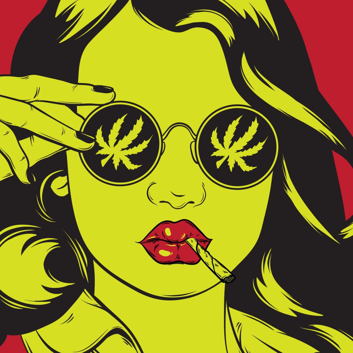 illustration-of-woman-with-sunglasses-with-cannabis-joint