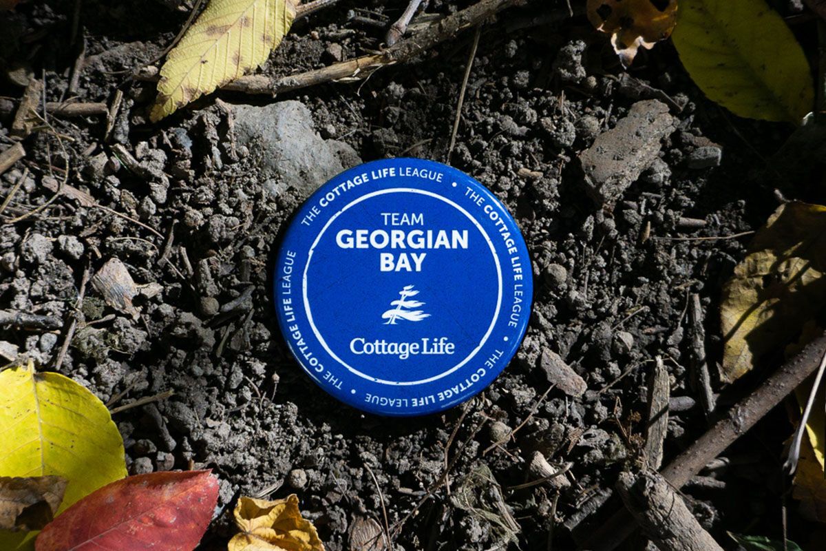 a button with Georgian Bay on it