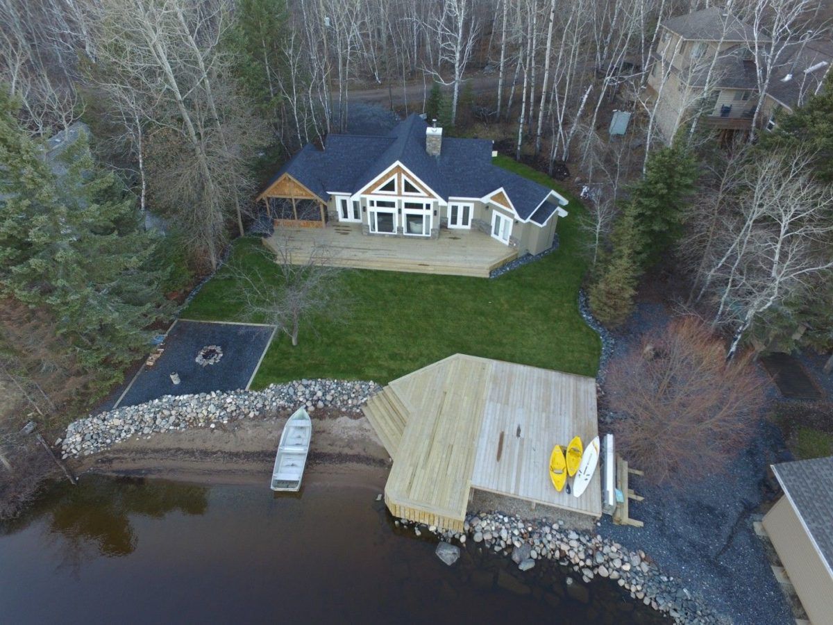 Ariel view of Caddy Lake cottage
