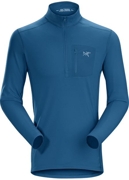 Blue tight fitting base layer shirt for men