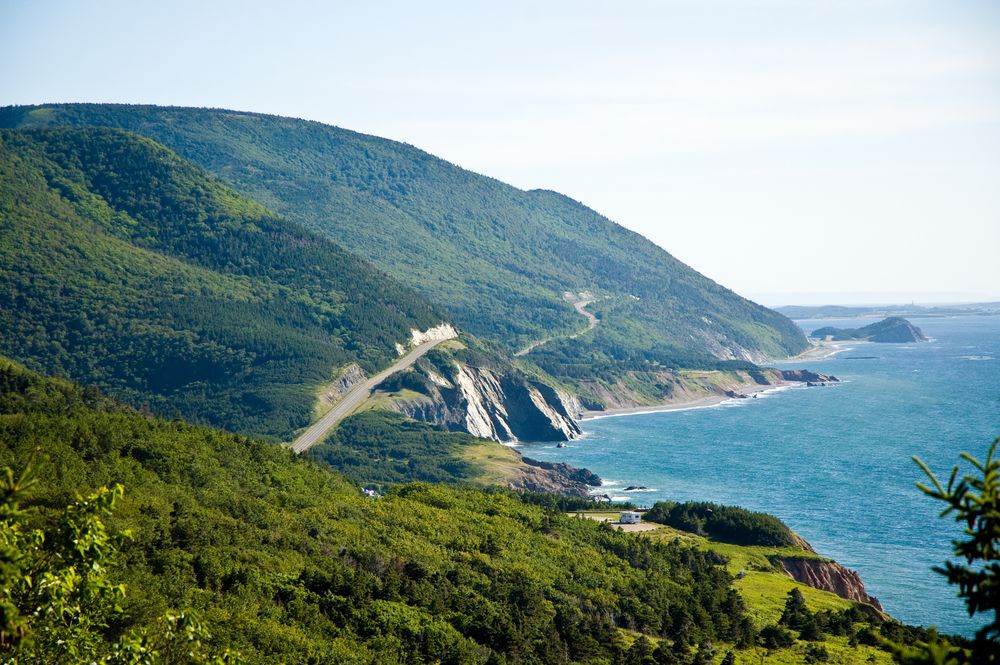 mountains, A beautiful view of the Cabot Trail in summer.