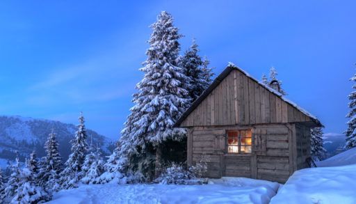 cabin in winter