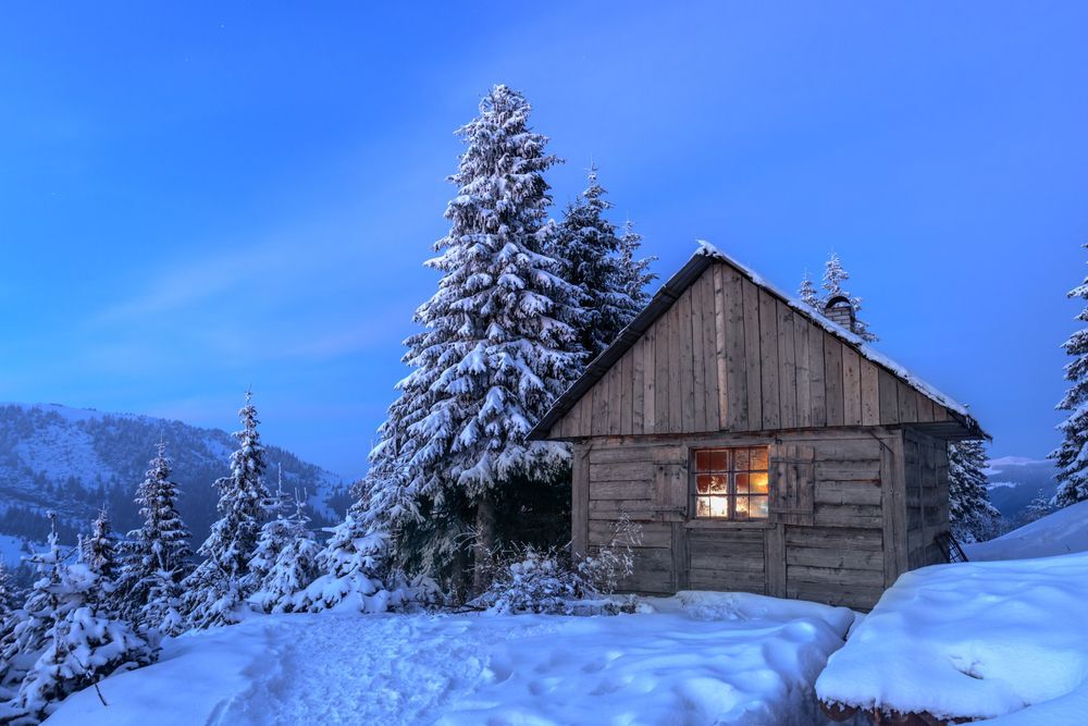 cabin in winter
