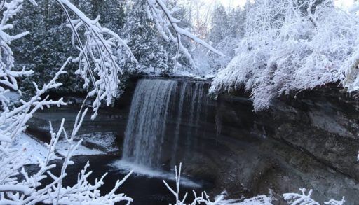 icy winter waterfall