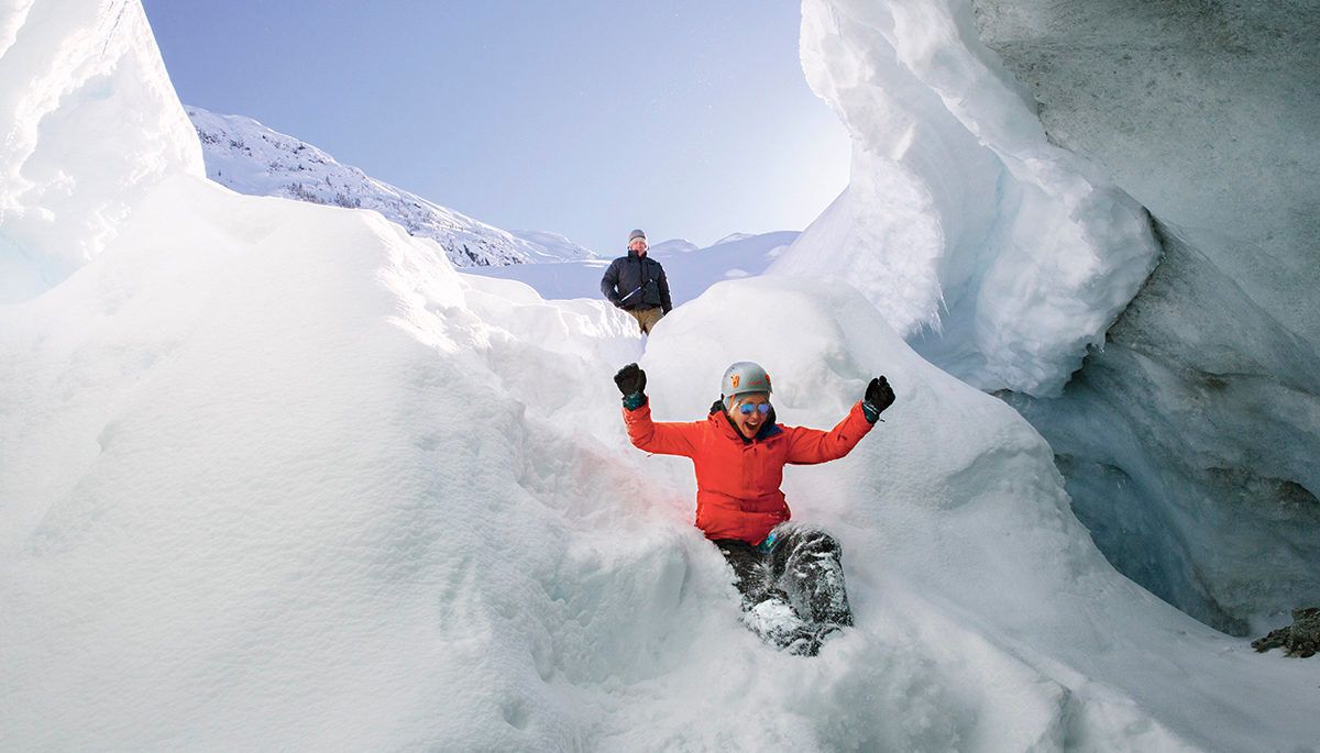 Entering the ice cave
