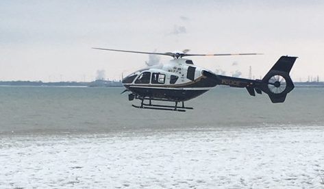 Search helicopter at Peacock Point