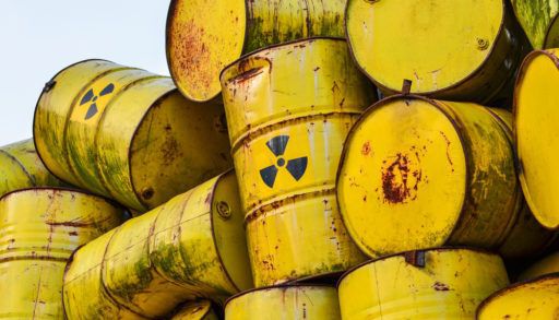 radioactive waste barrels