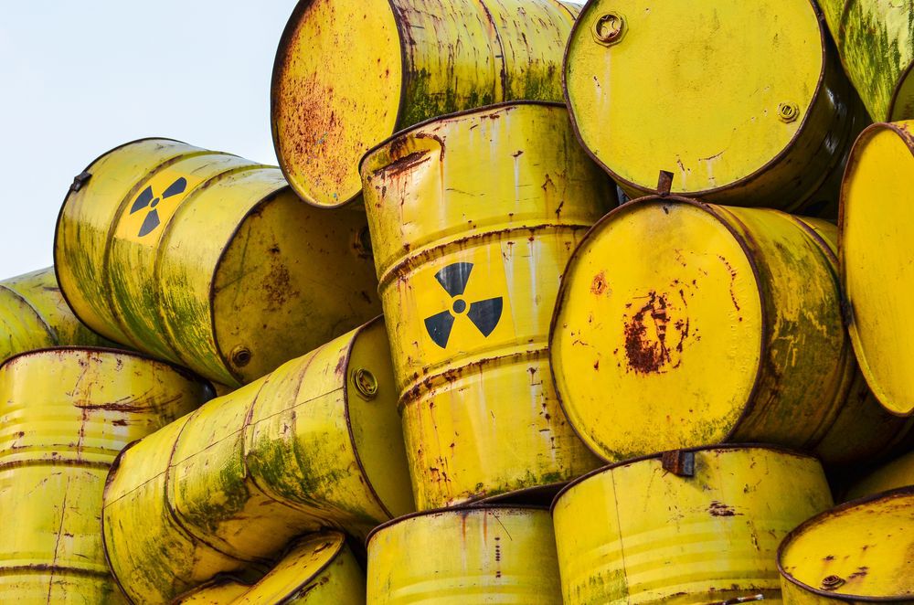 radioactive waste barrels