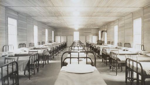 The large ward room of the hospital cottage in the 1940s.