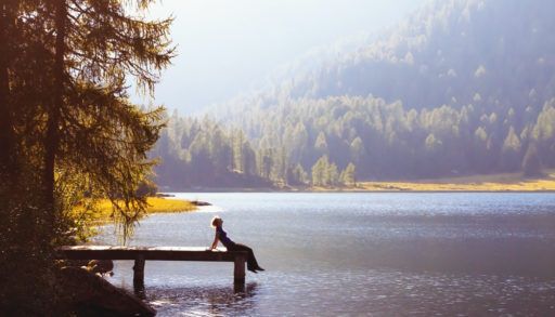 ASMR relaxing on a dock at the lake