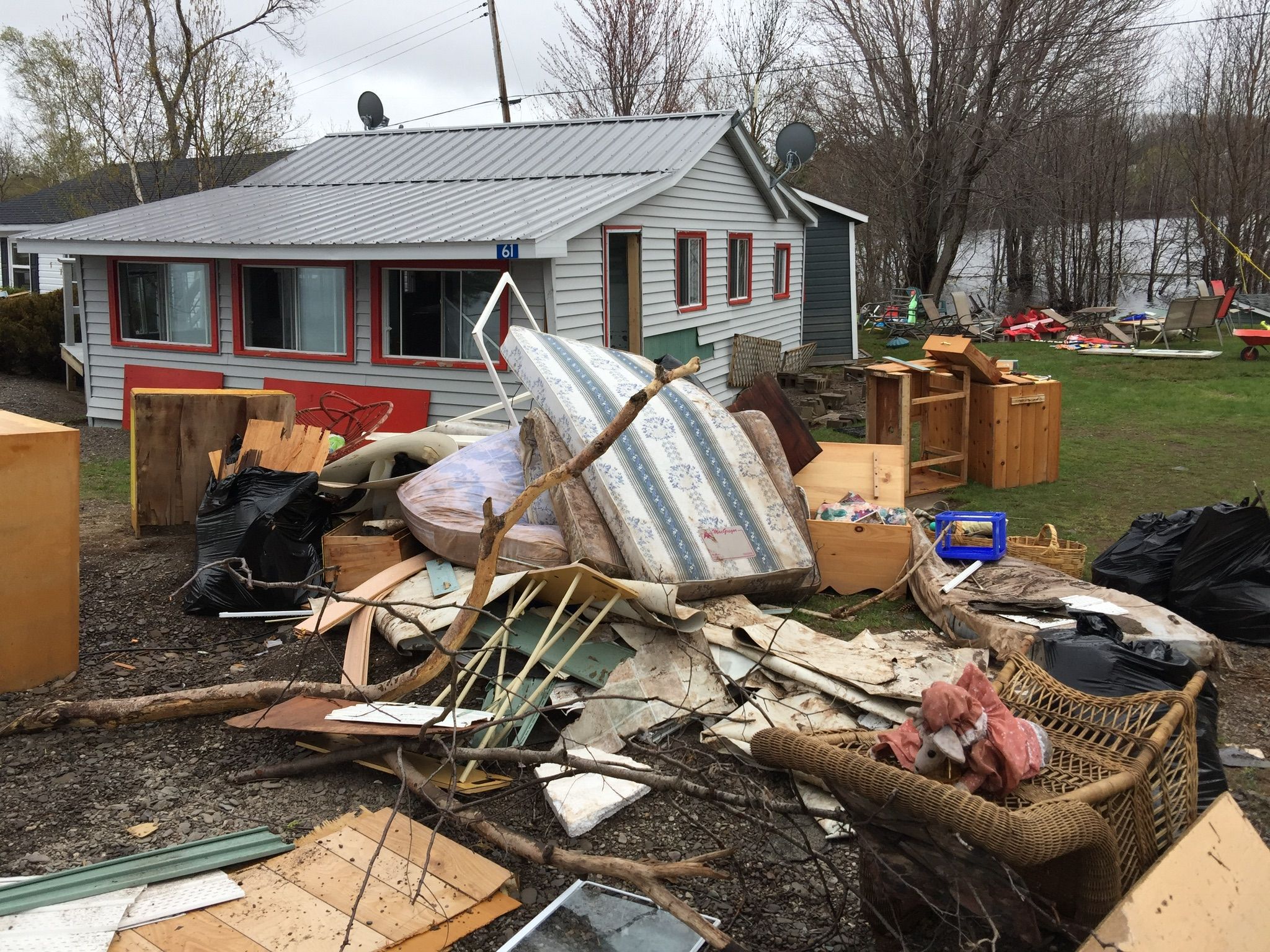 wreckage after cottage flooding