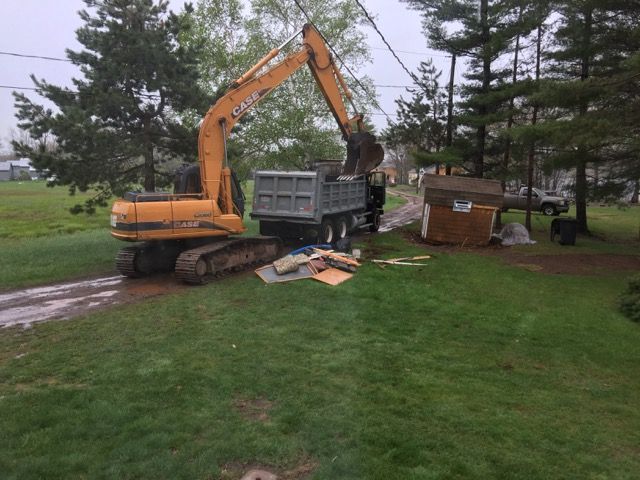 sorting the wreckage after flooding